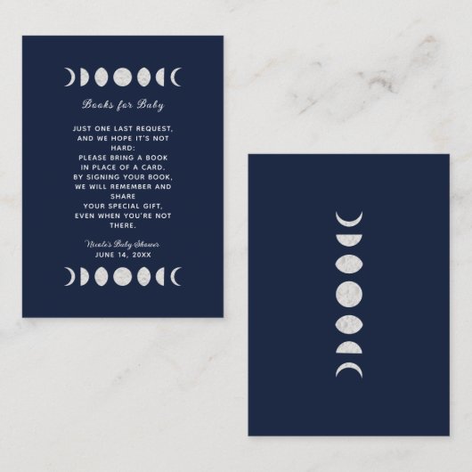 月のフェーズ星占いが本をベビー エンクロージャーカード (正面/裏面)