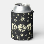 月のフェーズ：ヴィンテージ星空の夜。 缶クーラー (缶正面)