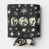 月のフェーズ：ヴィンテージ星空の夜。 缶クーラー (裏面)