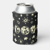 月のフェーズ：ヴィンテージ星空の夜。 缶クーラー (缶裏面)