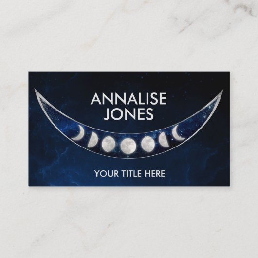 月のフェーズ – 星雲の名刺 名刺 (正面)