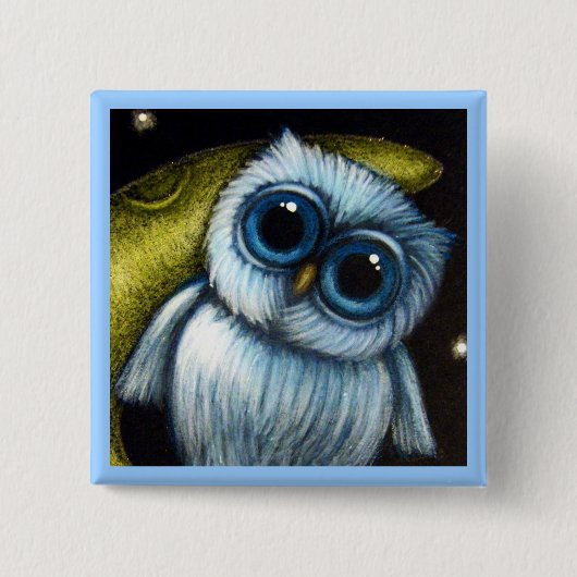 月のフクロウはボタンをカスタマイズ 缶バッジ (正面)