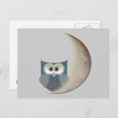 月のフクロウ ポストカード (正面/裏面)