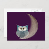 月のフクロウ ポストカード (正面/裏面)