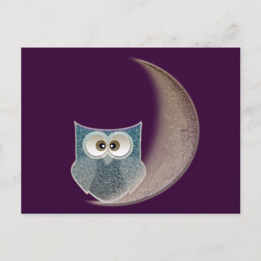 月のフクロウ ポストカード (正面)