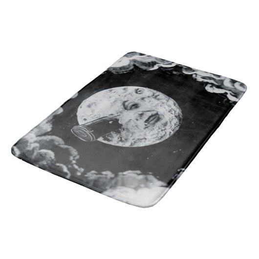 月のフランスのな無声映画のクラシックへの旅行 バスマット (アングル)