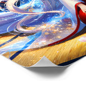 月のプリンセスの下のさくらんぼの花 ポスター (角)