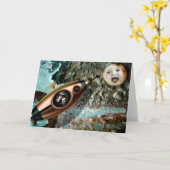 月のベビーの挨拶状 カード (黄色い花)