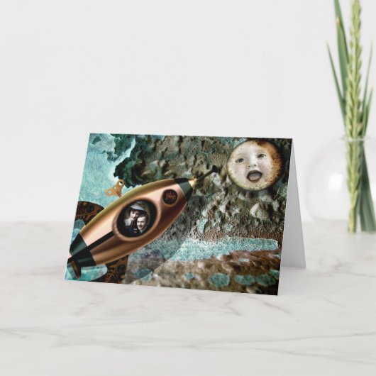 月のベビーの挨拶状 カード (正面)