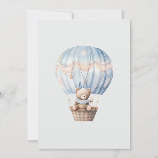 月のベビーシャワーの上にテディベアームーン 招待状 (裏面)