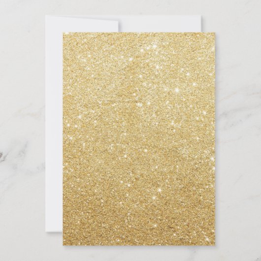 月のベビーシャワーの招待状の金ゴールドのグリッターに 招待状 (裏面)