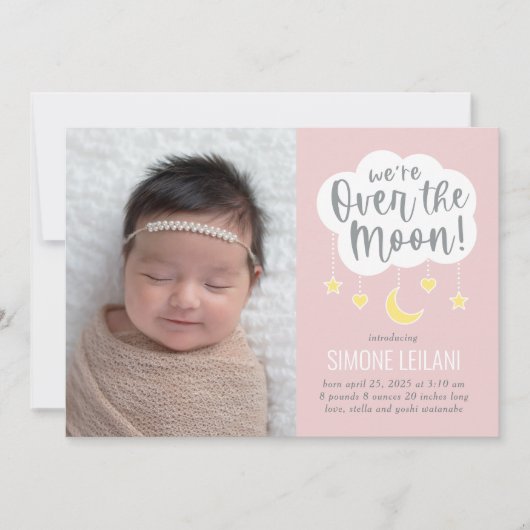 月のベビー誕生発表 シーズンカード (正面)