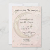 月のボヘミアンの赤ちゃんシャワーの上 招待状 (正面)