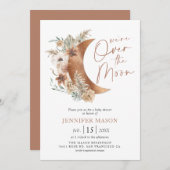 月のボホの赤ちゃん男女兼用のシャワー越え 招待状 (正面/裏面)