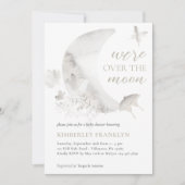 月のボホの赤ちゃん男女兼用のシャワー越え 招待状 (正面)