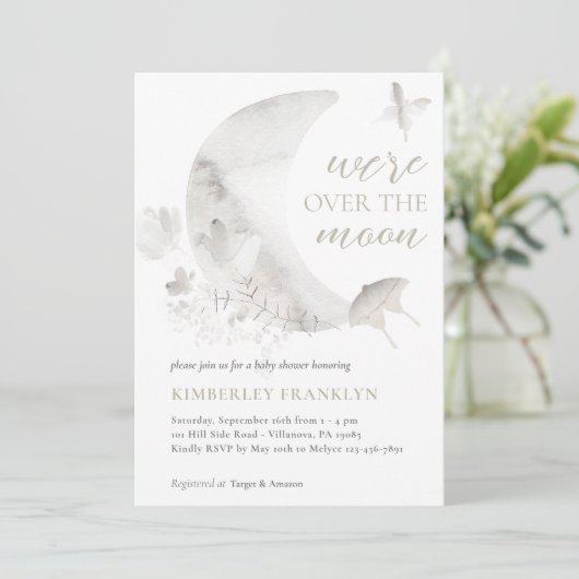 月のボホの赤ちゃん男女兼用のシャワー越え 招待状 (スタンド正面)