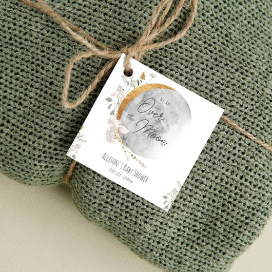 月のボホの赤ちゃん男女兼用シャワーの上 フェイバータグ