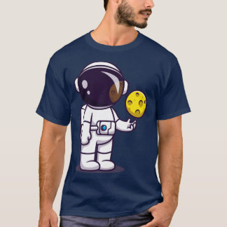 月のボールを描いた宇宙飛行士 Tシャツ