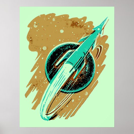 月のポスターにロケット ポスター (正面)
