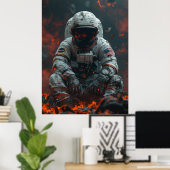月のポスターに座る宇宙飛行士の心をとらえる ポスター (ホームオフィス)