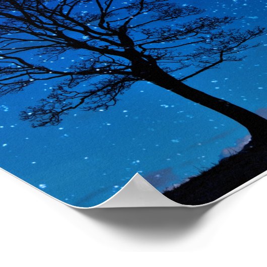 月のポスターに描かれた魅惑の狼の遠吠え ポスター (角)