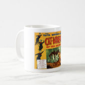 月のマグの猫の女性 コーヒーマグカップ (正面左)