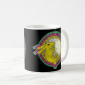 月のマグカップのウサギ(緑/ピンク/黄色) コーヒーマグカップ (正面右)