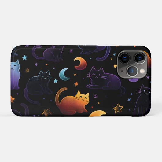 月のマジカルキャットパターン Case-Mate iPhoneケース (裏面(横))