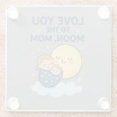 月のママのTシャツにあなたを愛する ガラスコースター (裏面)