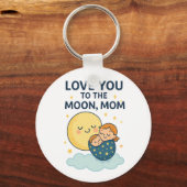 月のママのTシャツにあなたを愛する キーホルダー (正面)