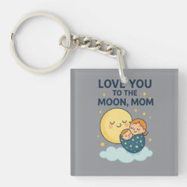 月のママのTシャツにあなたを愛する キーホルダー
