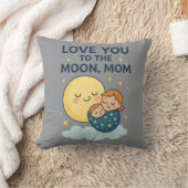 月のママのTシャツにあなたを愛する クッション (ブランケット)