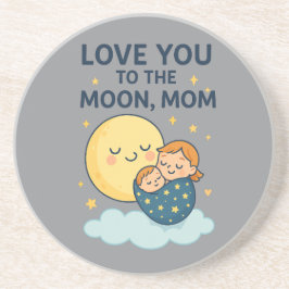 月のママのTシャツにあなたを愛する コースター