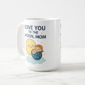 月のママのTシャツにあなたを愛する コーヒーマグカップ (正面左)
