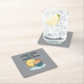 月のママのTシャツにあなたを愛する スクエアペーパーコースター (インサイチュ)