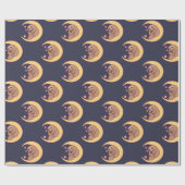 月のママSlothおよびベビー ラッピングペーパー (フラット)