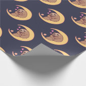 月のママSlothおよびベビー ラッピングペーパー (角)