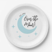 月のミニマルな赤ちゃんシャワー越え ペーパープレート (正面)