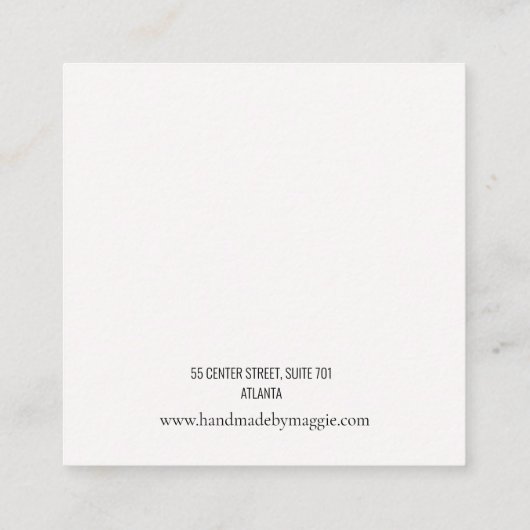 月のモダンランドスケープのイヤリングディスプレイ スクエア名刺 (裏面)