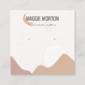 月のモダンランドスケープのイヤリングディスプレイ スクエア名刺 (正面)