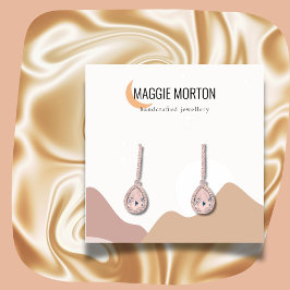 月のモダンランドスケープのイヤリングディスプレイ スクエア名刺