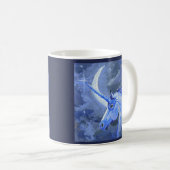 月のユニコーンの青のマグ コーヒーマグカップ (正面右)