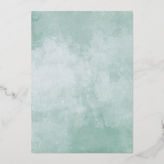 月のユーカリの上で赤ちゃんシャワー海軍金ゴールド 箔招待状 (裏面)