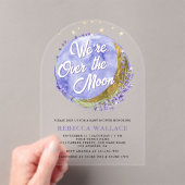 月のラベンダーアーチベイビーシャワーの上にいる アクリル招待状 (インサイチュ (ポータブル))