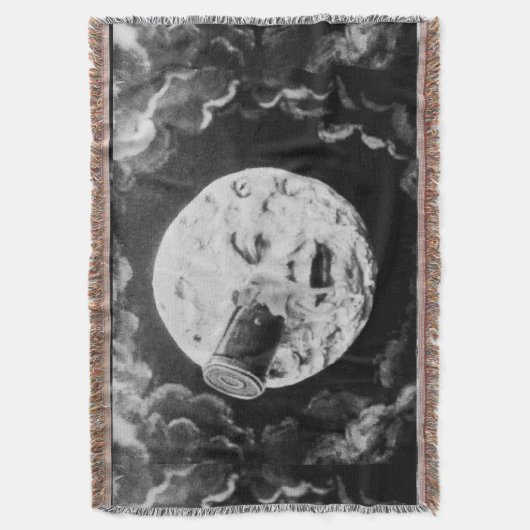 月のレトロのヴィンテージのフランス人映画への旅行 スローブランケット (正面縦)
