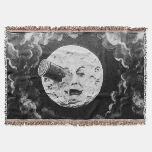 月のレトロのヴィンテージのフランス人映画への旅行 スローブランケット (正面)