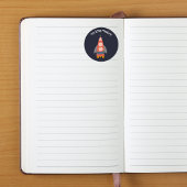 月のロケット船に宇宙のシール ラウンドシール