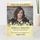 月のロックスターの金ゴールドの写真の従業員 サンキューカード (正面)