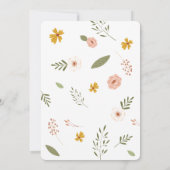 月のワイルドフラワーの赤ちゃんシャワーの上で 招待状 (裏面)