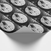 月のヴィンテージのフランス人の映画館への旅行 ラッピングペーパー (角)